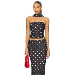 Black Polka Dot Maxi Skirt Set Blaine